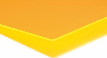 Støbt akrylplade med lysende kant, Fluorescerende gul, 750mm x 1000mm x 3,0mm